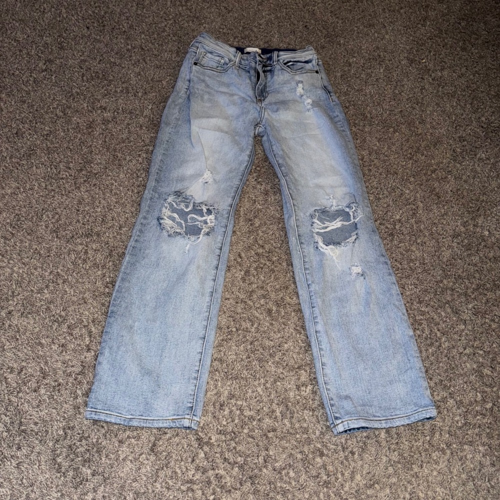 Altar'd State Distressed Straight Leg Jeans Light Wash Size 26 SP-P11585-F22